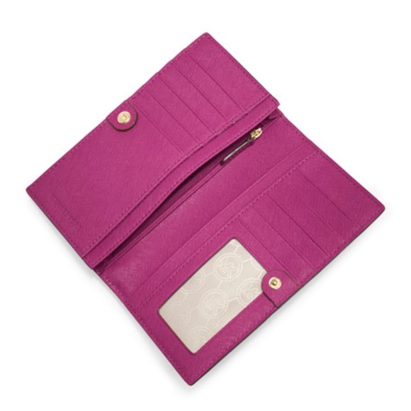 NEW Michael Kors Jet Set Fuchsia Slim Long Wallet - Picture 8 of 8